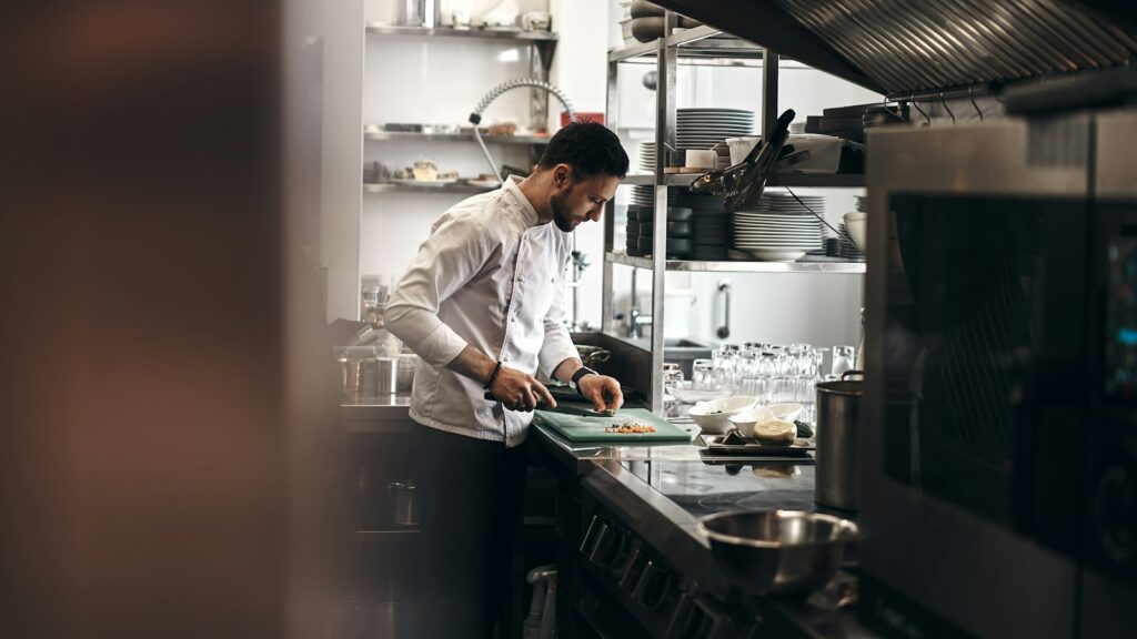Busy restaurant kitchen during a dinner rush when calls get missed
