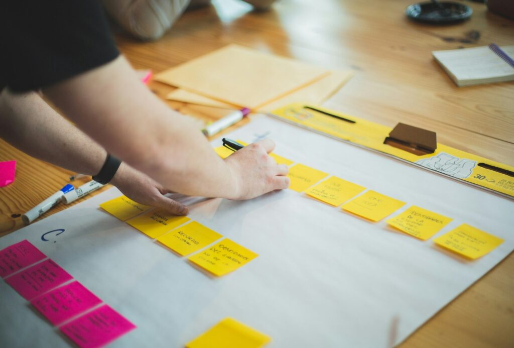 Planning a marketing funnel for a local business on paper